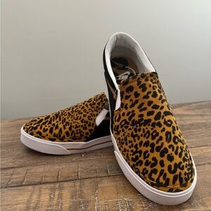 Nike Women's Legacy Leopard Slip On Shoes Black/White/Wheat Size 8.5